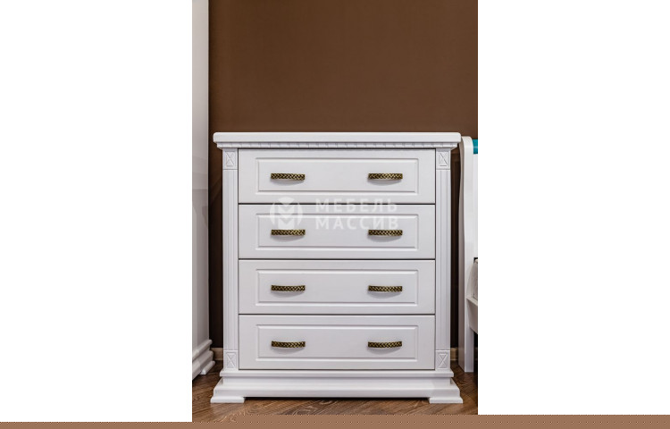 Комод Шеффлера 4 ящика (белая эмаль)