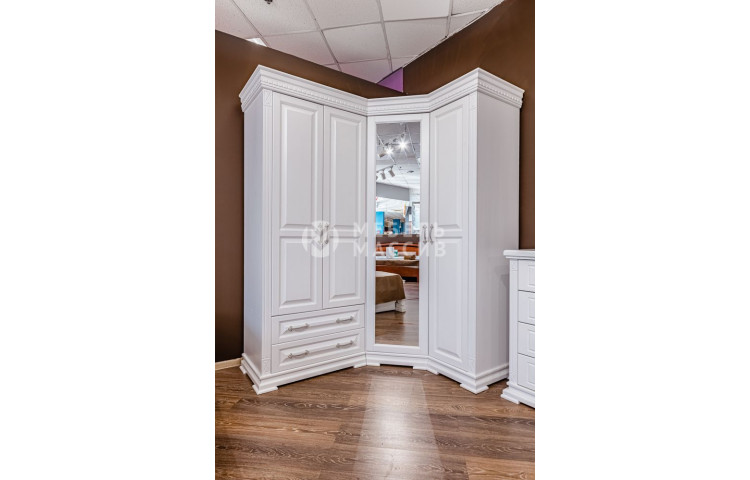 Шкаф угловой Флоренция (белая эмаль)